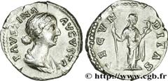 FAUSTINE JEUNE (+175) Annia Galeria Faustina Augusta (146-175) Denier 161-175 N° brm_168486 Date : 161-175 Nom de l'atelier : Rome Métal : argent Diamètre : 18,5mm Axe des coins : 6h. Poids : 3,21g.  