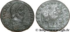 JULIEN II LE PHILOSOPHE (6/11/355-26/06/363) Flavius Claudius Julianus Auguste (02/360-26/06/363) Double maiorina, (GB, ئ 1) 362-363 N° brm_170491 Date : 362-363 Nom de l'atelier : Arles Métal : cuivr
