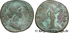 FAUSTINE JEUNE (+175) Annia Galeria Faustina Augusta (146-175) Sesterce c. 170 - 175 N° brm_171786 Date : c. 170 - 175 Nom de l'atelier : Rome Métal : cuivre Diamètre : 30mm Axe des coins : 6h. Poids 