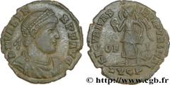 VALENS (28/03/364-9/08/378) Flavius Valens Nummus, (PB, ئ 3) 368 N° brm_172981 Date : 368 Nom de l'atelier : Lyon Métal : cuivre Diamètre : 18,5mm Axe des coins : 12h. Poids : 2,55g. Etat de conservat