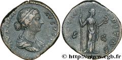 FAUSTINE JEUNE (+175) Annia Galeria Faustina Augusta (146-175) Sesterce 156-161 N° brm_173883 Date : 156-161 Nom de l'atelier : Rome Métal : cuivre Diamètre : 31,5mm Axe des coins : 5h. Poids : 24,52g