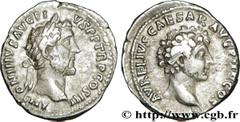 ANTONIN et MARC AURELE CESAR (140-161) Antoninus Pius, Marcus Aurelius Cوsar Denier 141 N° brm_174316 Date : 141 Nom de l'atelier : Rome Métal : argent Diamètre : 18,5mm Axe des coins : 6h. Poids : 2,