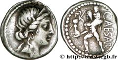 JULES CESAR (13/07/100-15/03/44 avant J.-C.) Caius Julius Cوsar Denier 47-46 AC. N° brm_174743 Date : 47-46 AC. Nom de l'atelier : Afrique Métal : argent Diamètre : 17mm Axe des coins : 6h. Poids : 3,