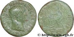 TRAJAN (27/10/97-8/08/117) Marcus Ulpius Traianus Auguste (25/01/98-8/08/117) Dupondius 100 N° brm_180242 Date : 100 Nom de l'atelier : Rome Métal : cuivre Diamètre : 27mm Axe des coins : 6h. Poids : 