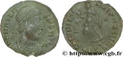 VALENS (28/03/364-9/08/378) Flavius Valens Nummus, (PB, ئ 3) 375 N° brm_182442 Date : 375 Nom de l'atelier : Thessalonique Métal : cuivre Diamètre : 18mm Axe des coins : 6h. Poids : 2,60g. Degré de ra