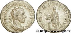 VOLUSIEN (06/251-06/253) Caius Vibius Afinius Gallus Vendumnianus Volusianus Auguste (11/251-05/253) Antoninien 253 N° brm_183646 Date : 253 Nom de l'atelier : Rome Métal : billon Diamètre : 20mm Axe 