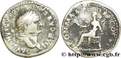 VESPASIEN (1/07/69-24/06/79) Titus Flavius Sabinus Vespasianus Denier 75 N° brm_184709 Date : 75 Nom de l'atelier : Rome Métal : argent Diamètre : 19,5mm Axe des coins : 6h. Poids : 2,72g.   Etat de c