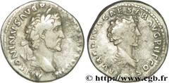 ANTONIN et MARC AURELE CESAR (140-161) Antoninus Pius, Marcus Aurelius Cوsar Denier 141 N° brm_189791 Date : 141 Nom de l'atelier : Rome Métal : argent Diamètre : 17,5mm Axe des coins : 1h. Poids : 3,