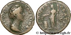 FAUSTINE MERE (+141) Annia Galeria Faustina Consécration d'Antonin le Pieux Dupondius après 147 N° brm_190401 Date : après 147 Nom de l'atelier : Rome Métal : cuivre Diamètre : 27,5mm Axe des coins : 