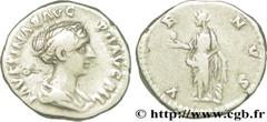 FAUSTINE JEUNE (+175) Annia Galeria Faustina Augusta (146-175) Denier c. 148 N° brm_194071 Date : c. 148 Nom de l'atelier : Rome Métal : argent Diamètre : 17,5mm Axe des coins : 6h. Poids : 3,47g.   E