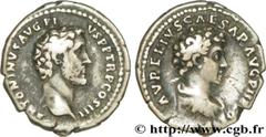 ANTONIN et MARC AURELE CESAR (140-161) Antoninus Pius, Marcus Aurelius Cوsar Denier 140 N° brm_195123 Date : 140 Nom de l'atelier : Rome Métal : argent Diamètre : 19mm Axe des coins : 12h. Poids : 3,3