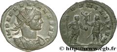 AURELIEN (07/270-09/275) Lucius Domitius Aurelianus Antoninien 271-272 N° brm_195147 Date : 271-272 Nom de l'atelier : Milan Métal : billon Diamètre : 21,5mm Axe des coins : 1h. Poids : 3,28g. Etat de