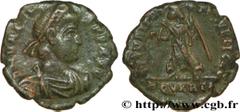 VALENS (28/03/364-9/08/378) Flavius Valens Nummus, (PB, ئ 3) 375 N° brm_195374 Date : 375 Nom de l'atelier : Rome Métal : cuivre Diamètre : 18mm Axe des coins : 6h. Poids : 2,21g. Degré de rareté : R1