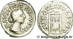 FAUSTINE JEUNE (+175) Annia Galeria Faustina Augusta (146-175) Denier 161 N° brm_196910 Date : 161 Nom de l'atelier : Rome Métal : argent Diamètre : 19mm Axe des coins : 6h. Poids : 3,20g. Degré de ra