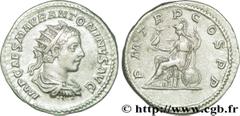 ELAGABAL (16/05/218-12/03/222) Marcus Aurelius Antoninus Antoninien 218 N° brm_198844 Date : 218 Nom de l'atelier : Rome Métal : argent Diamètre : 22,00mm Axe des coins : 6h. Poids : 4,55g. Degré de r