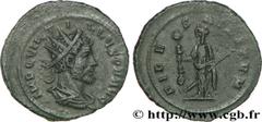 QUINTILLE (08-10 ou 11/270) Marcus Aurelius Claudius Quintillus Antoninien 270 N° brm_198893 Date : 270 Nom de l'atelier : Cyzique Métal : billon Diamètre : 22,50mm Axe des coins : 12h. Poids : 3,47g.