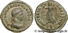 CRISPUS (1/04/317-09/326) Flavius Julius Crispus César (317-326) Centenionalis ou nummus 319 N° brm_199020 Date : 319 Nom de l'atelier : Thessalonique Métal : cuivre Diamètre : 20,00mm Axe des coins :
