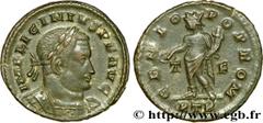 LICINIUS Ier (11/08/308-09/324) Valerius Licinianus Licinius Follis ou nummus 313 N° brm_199350 Date : 313 Nom de l'atelier : Trèves Métal : cuivre Diamètre : 22,5mm Axe des coins : 6h. Poids : 4,51g.