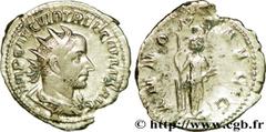 TREBONIEN GALLE (06/251-06/253) Caius Vibius Trebonianus Gallus Antoninien 253 N° brm_200258 Date : 253 Nom de l'atelier : Rome Métal : billon Diamètre : 22mm Axe des coins : 6h. Poids : 3,14g.   Etat