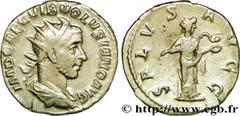 VOLUSIEN (06/251-06/253) Caius Vibius Afinius Gallus Vendumnianus Volusianus Auguste (11/251-05/253) Antoninien 253 N° brm_200293 Date : 253 Nom de l'atelier : Rome Métal : billon Diamètre : 20mm Axe 