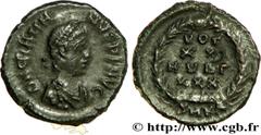 GRATIEN (24/08/367-25/08/383) Flavius Gratianus Nummus, (PBQ, ئ 4) 383 N° brm_204773 Date : 383 Nom de l'atelier : Cyzique Métal : cuivre Diamètre : 14,5mm Axe des coins : 6h. Poids : 1,46g. Degré de 