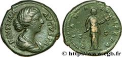 FAUSTINE JEUNE (+175) Annia Galeria Faustina Augusta (146-175) Dupondius c. 170 - 175 N° brm_205039 Date : c. 170 - 175 Nom de l'atelier : Rome Métal : cuivre Diamètre : 26mm Axe des coins : 12h. Poid