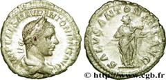 ELAGABAL (16/05/218-12/03/222) Marcus Aurelius Antoninus Denier 218 N° brm_208025 Date : 218 Nom de l'atelier : Rome Métal : argent Diamètre : 20mm Axe des coins : 6h. Poids : 2,60g. Degré de rareté :