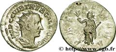 TREBONIEN GALLE (06/251-06/253) Caius Vibius Trebonianus Gallus Antoninien 252 N° brm_208245 Date : 252 Nom de l'atelier : Rome Métal : billon Diamètre : 21,5mm Axe des coins : 6h. Poids : 3,85g.   Et
