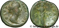 FAUSTINE MERE (+141) Annia Galeria Faustina Consécration d'Antonin le Pieux Sesterce c. après 147 N° brm_208548 Date : c. après 147 Nom de l'atelier : Rome Métal : cuivre Diamètre : 30,5mm Axe des coi