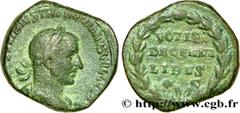 TREBONIEN GALLE (06/251-06/253) Caius Vibius Trebonianus Gallus Sesterce 251 N° brm_209906 Date : 251 Nom de l'atelier : Rome Métal : cuivre Diamètre : 28,00mm Axe des coins : 6h. Poids : 18,53g. Degr