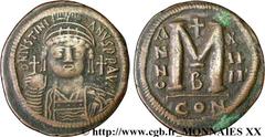 JUSTINIEN Ier(1/08/527-14/11/565) Follis N° v20_0096    Date : 540-541 Nom de l'atelier : Constantinople Métal : cuivre Diamètre : 39,5mm Axe des coins : 6h. Poids : 22,52g. Degré de rareté : R1 Etat 