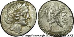 JULES CESAR(13/07/100-15/03/44 avant J.-C.)Caius Julius Cوsar Denier N° v21_2248    Date : 47-46 AC. Nom de l'atelier : Afrique, avec César Métal : argent Diamètre : 18,5mm Axe des coins : 6h. Poids :