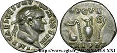 VESPASIEN(1/07/69-24/06/79)Titus Flavius Sabinus Vespasianus Denier N° v21_2383    Date : 72-73 Nom de l'atelier : Rome Métal : argent Diamètre : 17mm Axe des coins : 6h. Poids : 3,51g. Etat de conser