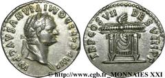 DOMITIEN(12/69-18/09/96)Titus Flavius Domitianus Auguste(13/09/81-18/09/96) Denier N° v21_2426    Date : 81 Nom de l'atelier : Rome Métal : argent Diamètre : 18mm Axe des coins : 5h. Poids : 3,53g. De
