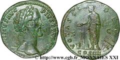 ANTONIN LE PIEUX(25/02/138-7/03/161)Titus Aurelius Fulvus Boionius Arrius AntoninusAuguste(10/07/138-7/03/161) Sesterce, (GB, ئ 31) N° v21_2566    Date : 159 Nom de l'atelier : Rome Métal : bronze Dia