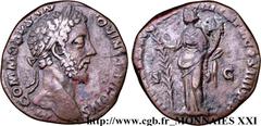 COMMODE(166-31/12/192)Lucius Aurelius CommodusAuguste(17/03/180-31/12/192) Sesterce, (GB, ئ 30) N° v21_2692    Date : 183 Nom de l'atelier : Rome Métal : bronze Diamètre : 30mm Axe des coins : 6h. Poi