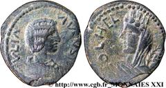 JULIA DOMNA(+217) Julia DomnaAugusta(194-217) Assarion, (MB, ئ 26) N° v21_2781    Date : 198-211 Nom de l'atelier : Syrie, Coelé Syrie Baalbeck (Héliopolis) Métal : bronze Diamètre : 25,5mm Axe des co