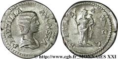 PLAUTILLE(+211)Publia Fulvia PlautillaAugusta(202-205) Denier N° v21_2829    Date : 203 Nom de l'atelier : Rome Métal : argent Diamètre : 19,5mm Axe des coins : 7h. Poids : 3,94g. Degré de rareté : R1