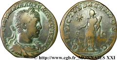 ELAGABAL(16/05/218-12/03/222)Marcus Aurelius Antoninus Sesterce, (GB, ئ 31) N° v21_2903    Date : fin 221 Nom de l'atelier : Rome Métal : cuivre Diamètre : 31mm Axe des coins : 12h. Poids : 25,73g. De