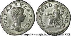 JULIA PAULA(219-220) Julia PaulaPremière femme d'Elagabal - Augusta (219-220) Denier N° v21_2916    Date : 219 Nom de l'atelier : Rome Métal : argent Diamètre : 19,5mm Axe des coins : 6h. Poids : 2,92