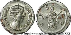 JULIA MAMEE(+235)Julia MamaeaFille de Julia Mوsa, mère d'Alexandre Sévère - Augusta(221-235) Denier, imitation, fourré ? N° v21_2963    Date : c. 226-229 Nom de l'atelier : Atelier pannonien ou balkan