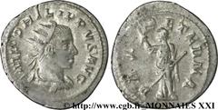 PHILIPPE II(05/244-09/249)Marcus Julius PhilippusAuguste(04/247-09/249) Antoninien N° v21_3075    Date : 247 Nom de l'atelier : Rome Métal : billon Diamètre : 23,5mm Axe des coins : 6h. Poids : 3,76g.