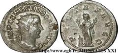TREBONIEN GALLE(06/251-06/253)Caius Vibius Trebonianus Gallus Antoninien N° v21_3122    Date : fin 252 Nom de l'atelier : Rome Métal : billon Diamètre : 21,5mm Axe des coins : 12h. Poids : 3,61g. Etat