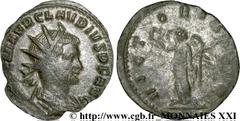 CLAUDE II LE GOTHIQUE(09/268-06-08/270)Marcus Aurelius Claudius Antoninien N° v21_3210    Date : septembre 268 Nom de l'atelier : Rome Métal : billon Diamètre : 21mm Axe des coins : 12h. Poids : 2,59g