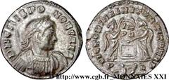 CRISPUS(1/04/317-09/326)Flavius Julius CrispusCésar(317-326) Centenionalis ou nummus N° v21_3644    Date : 318-319 Nom de l'atelier : Lyonnaise, Lyon (Lugdunum) Métal : cuivre Diamètre : 18mm Axe des 