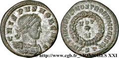 CRISPUS(1/04/317-09/326)Flavius Julius CrispusCésar(317-326) Centenionalis ou nummus N° v21_3650    Date : 320 Nom de l'atelier : Emilie, Ticinum (Pavie) Métal : cuivre Diamètre : 19mm Axe des coins :