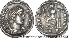 VALENS(28/03/364-9/08/378)Flavius Valens Silique N° v21_3797    Date : 364-367 Nom de l'atelier : Rome Métal : argent Diamètre : 19,5mm Axe des coins : 11h. Poids : 1,69g. Degré de rareté : R1 Etat de