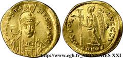 ANASTASE(11/04/491-1/07/518) Solidus N° v21_3870    Date : 491-498 Nom de l'atelier : Constantinople Métal : or Diamètre : 20mm Axe des coins : 6h. Poids : 4,42g. Degré de rareté : R1 Etat de conserva