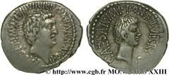 MARC ANTOINE et OCTAVE(41 avant J.-C.)Marcus Antonius, Caius Julius Cوsar Octavianus Denier N° v23_0325    Date : c. 41 AC. Nom de l'atelier : Asie, Ephèse (Ephesia) Métal : argent Diamètre : 19mm Axe