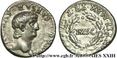 NERON(13/10/54-9/06/68)Nero Claudius Cوsar Drusus GermanicusAuguste(13/10/54-9/06/68) Denier N° v23_0357    Date : 60-61 Nom de l'atelier : Gaule, Lugdunum, (Lyon) Métal : argent Diamètre : 17mm Axe d